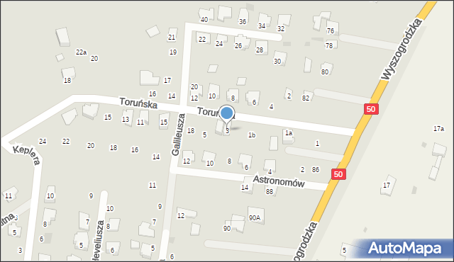 Płońsk, Toruńska, 3, mapa Płońsk