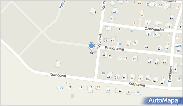 Płońsk, Toruńska, 54, mapa Płońsk