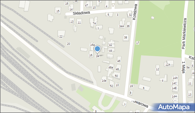 Płońsk, Towarowa, 14, mapa Płońsk