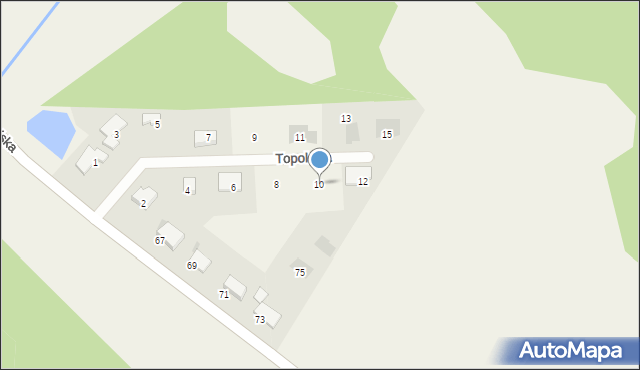 Podańsko, Topolowa, 10, mapa Podańsko