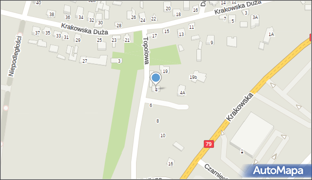 Połaniec, Topolowa, 4, mapa Połaniec