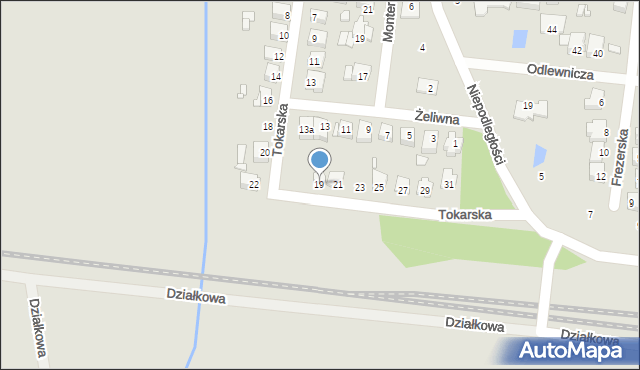 Poręba, Tokarska, 19, mapa Poręba