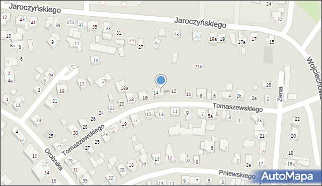 Poznań, Tomaszewskiego Adama, 14a, mapa Poznania