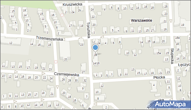 Poznań, Toruńska, 18, mapa Poznania