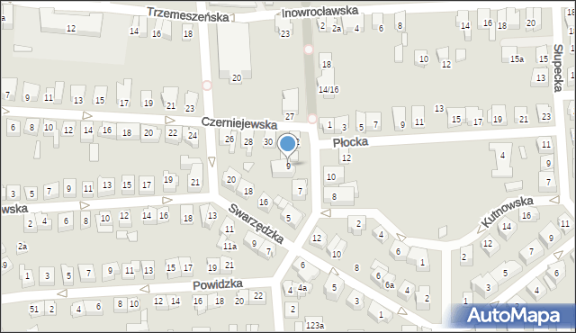 Poznań, Toruńska, 9, mapa Poznania