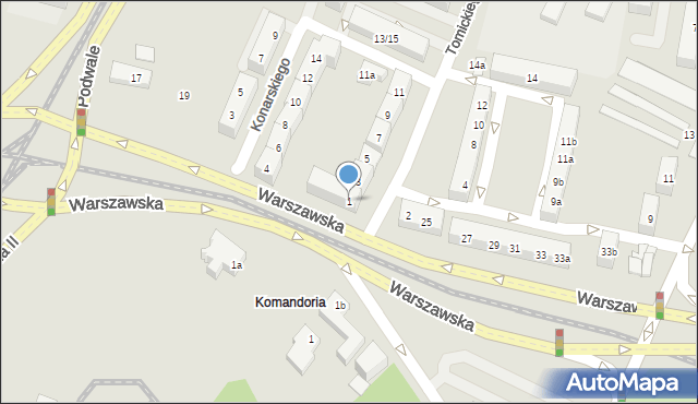 Poznań, Tomickiego Piotra, 1, mapa Poznania