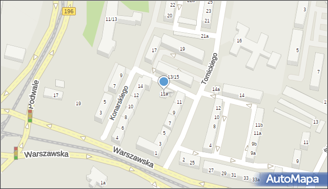 Poznań, Tomickiego Piotra, 11a, mapa Poznania