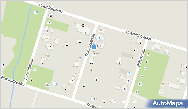 Poznań, Tomaszowska, 12, mapa Poznania