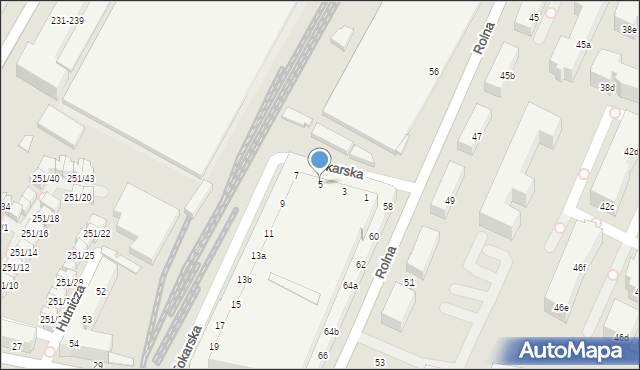 Poznań, Tokarska, 5, mapa Poznania