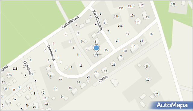 Prądocin, Topolowa, 13, mapa Prądocin