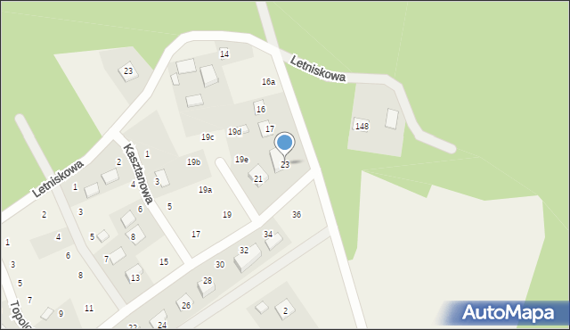 Prądocin, Topolowa, 23, mapa Prądocin