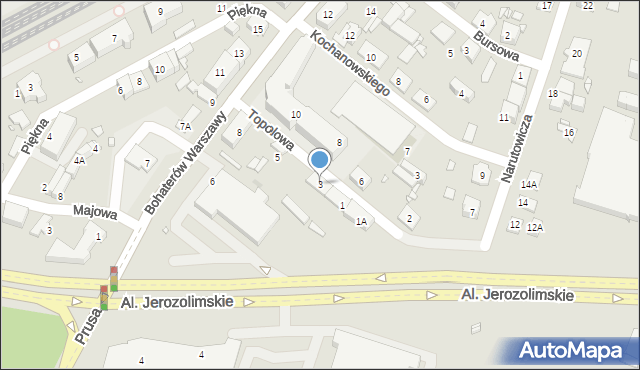 Pruszków, Topolowa, 3, mapa Pruszków