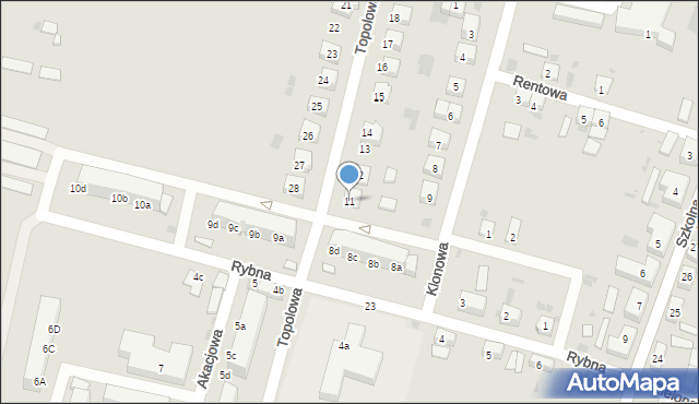 Przemków, Topolowa, 11, mapa Przemków