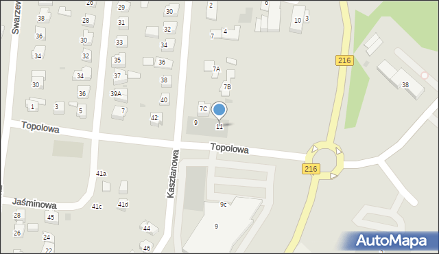 Puck, Topolowa, 11, mapa Puck