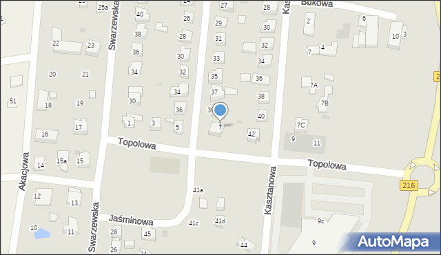 Puck, Topolowa, 7, mapa Puck