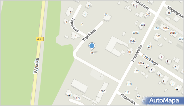 Puszczykowo, Topolowa, 2c, mapa Puszczykowo