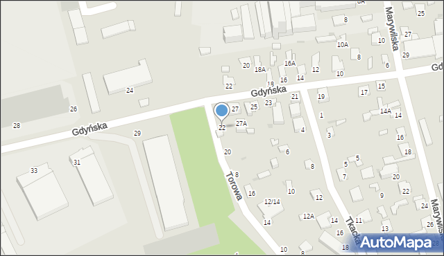 Radom, Torowa, 22, mapa Radomia