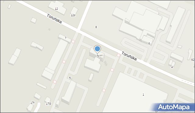 Radom, Toruńska, 3, mapa Radomia