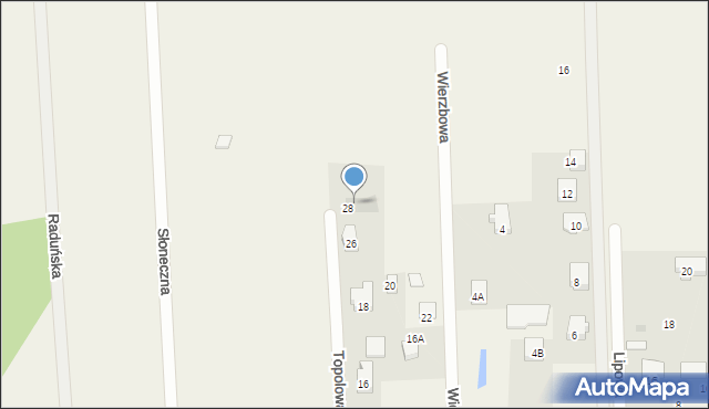 Radunica, Topolowa, 30, mapa Radunica