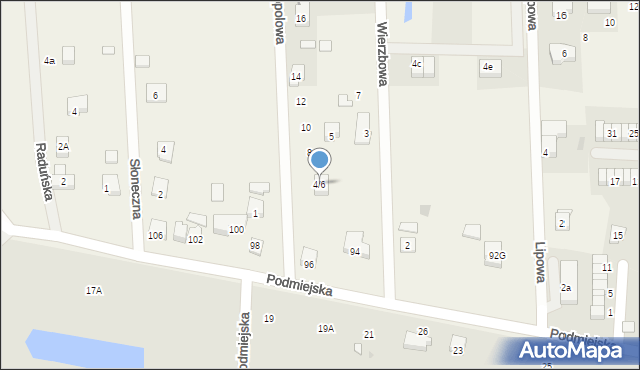 Radunica, Topolowa, 4/6, mapa Radunica