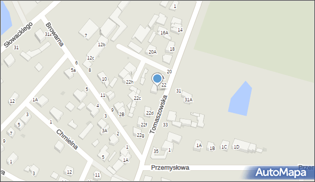 Rawa Mazowiecka, Tomaszowska, 22b, mapa Rawa Mazowiecka