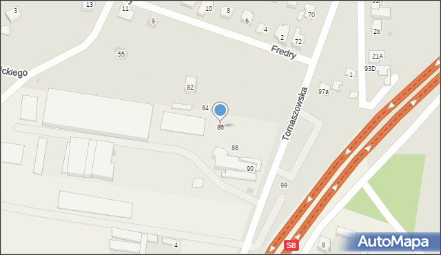 Rawa Mazowiecka, Tomaszowska, 86, mapa Rawa Mazowiecka