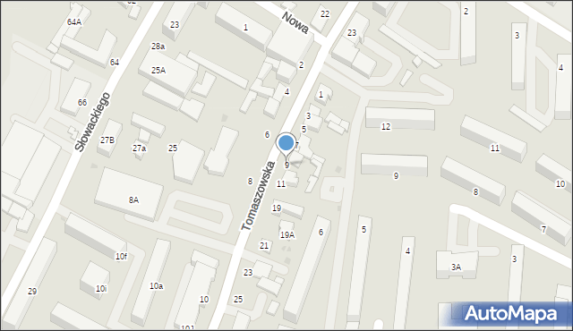 Rawa Mazowiecka, Tomaszowska, 9, mapa Rawa Mazowiecka