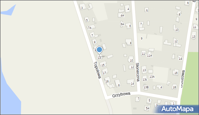 Rogowo, Topolowa, 13, mapa Rogowo