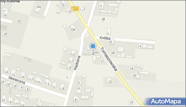 Rokiciny-Kolonia, Tomaszowska, 16, mapa Rokiciny-Kolonia