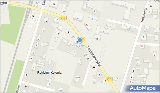 Rokiciny-Kolonia, Tomaszowska, 8, mapa Rokiciny-Kolonia