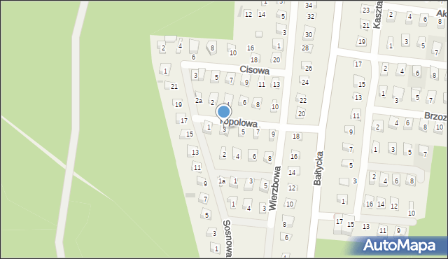 Rowy, Topolowa, 3, mapa Rowy