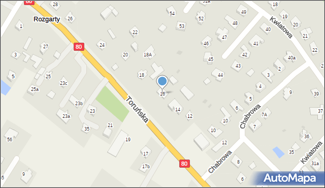 Rozgarty, Toruńska, 16, mapa Rozgarty