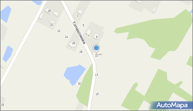 Ruda Wołoska, Tomaszowska, 11, mapa Ruda Wołoska