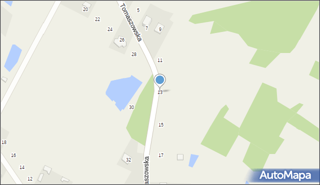 Ruda Wołoska, Tomaszowska, 13, mapa Ruda Wołoska