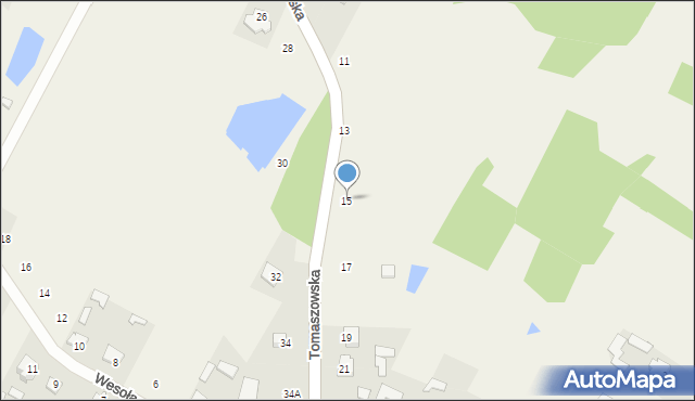 Ruda Wołoska, Tomaszowska, 15, mapa Ruda Wołoska