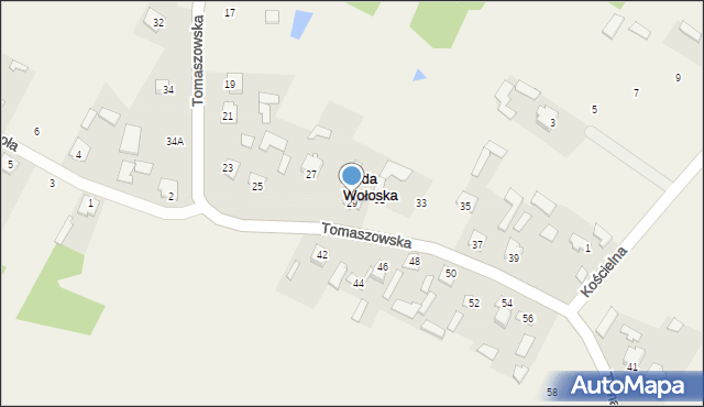 Ruda Wołoska, Tomaszowska, 29, mapa Ruda Wołoska