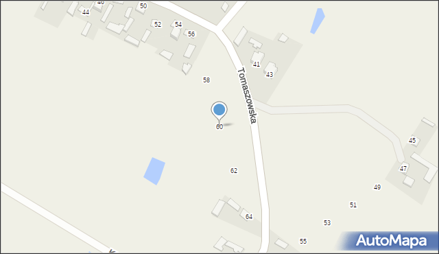 Ruda Wołoska, Tomaszowska, 60, mapa Ruda Wołoska