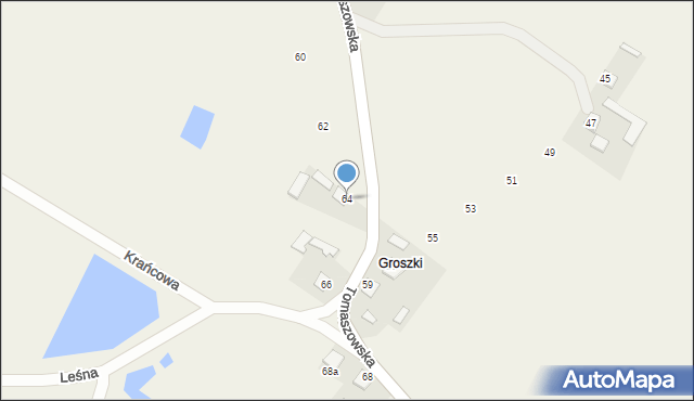 Ruda Wołoska, Tomaszowska, 64, mapa Ruda Wołoska