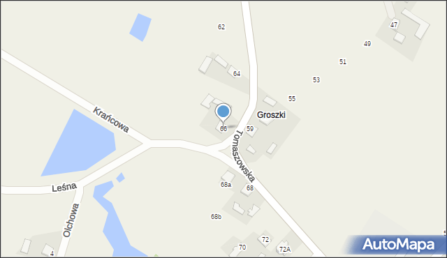 Ruda Wołoska, Tomaszowska, 66, mapa Ruda Wołoska