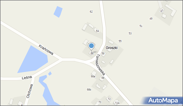 Ruda Wołoska, Tomaszowska, 66a, mapa Ruda Wołoska