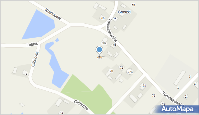 Ruda Wołoska, Tomaszowska, 68b, mapa Ruda Wołoska