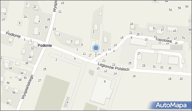 Rudawa, Topolowa, 1, mapa Rudawa