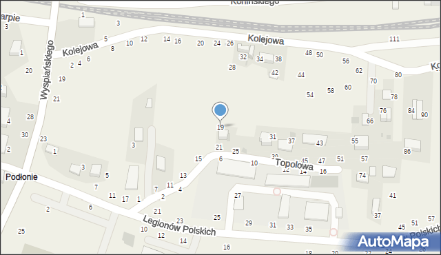 Rudawa, Topolowa, 19, mapa Rudawa