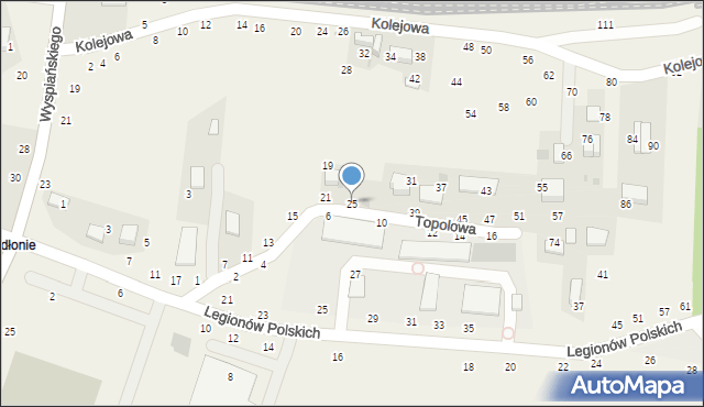 Rudawa, Topolowa, 25, mapa Rudawa