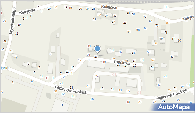 Rudawa, Topolowa, 27, mapa Rudawa