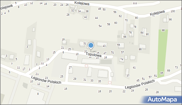 Rudawa, Topolowa, 41, mapa Rudawa