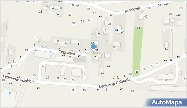 Rudawa, Topolowa, 61, mapa Rudawa