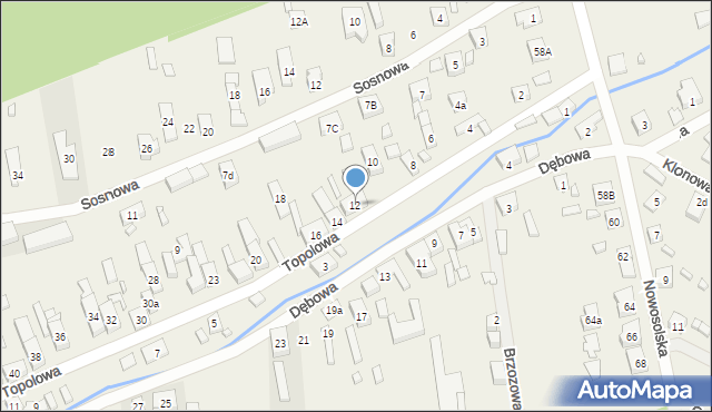 Rudno, Topolowa, 12, mapa Rudno