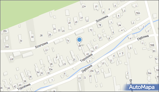 Rudno, Topolowa, 18, mapa Rudno