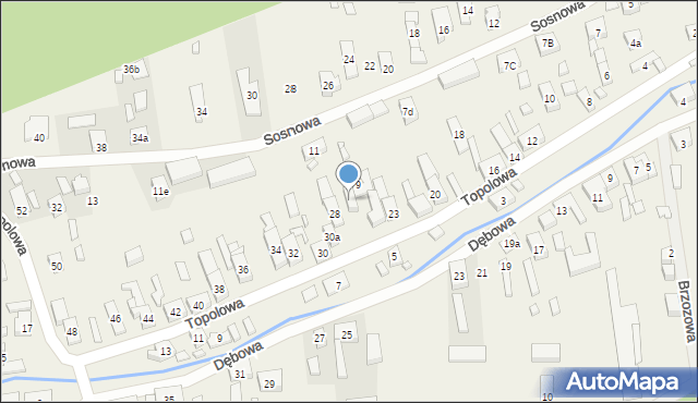 Rudno, Topolowa, 28a, mapa Rudno